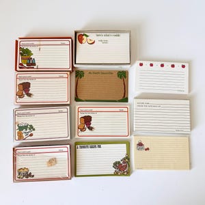 Choisissez votre carte - 3 x 5 cartes de recettes vintage, vieilles cartes de recettes, cartes de recettes à l'ancienne, cartes vierges de recettes du milieu du siècle recto