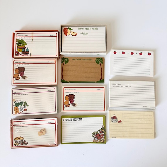 Pick your Card - Vintage Recipe Cards 3 x 5 Set, Old Recipe Cards, Old Fashioned Recipe Cards, Mid Century Recipe Blank Cards Single Sided
