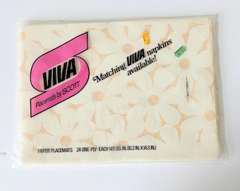 NEW Vintage VIVA Paper Placemats by Scott - Mid Century Table Decor - Sealed Set