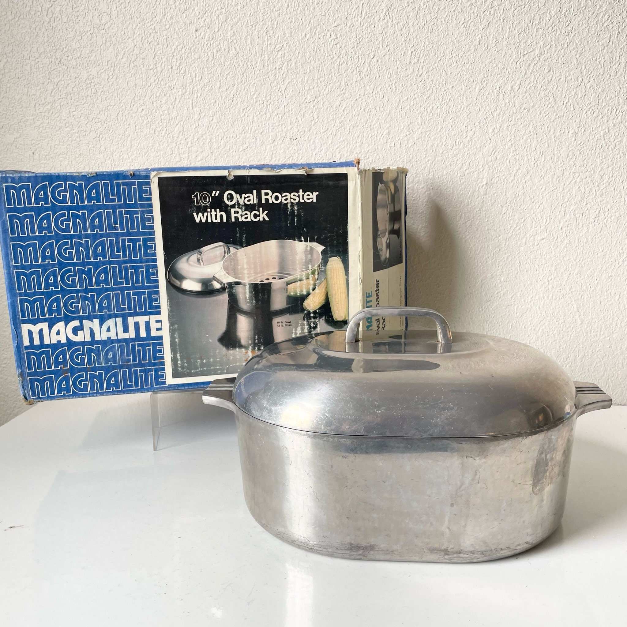 GHC Wagner Ware 8 QT Magnalite 10 Oval Roaster Pot with Box 4265, Sidney  Aluminum Roaster Large Roasting Pan Dutch Oven Vintage Cookware
