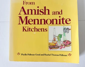 Libro de cocina antiguo de los Amish y Menonitas de 1984 - Cocina rural Amish, edición de bolsillo grande - Recetas antiguas