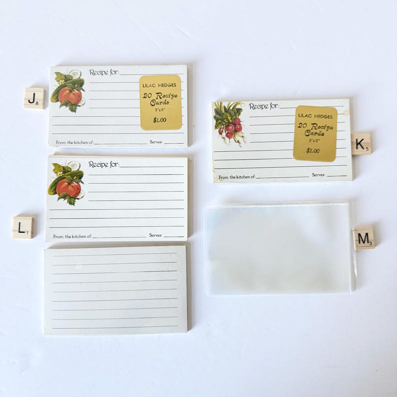 Pick your Card - Vintage Recipe Cards 3 x 5 Set, Old Recipe Cards, Old Fashioned Recipe Cards, Mid Century Recipe Blank Cards Single Sided M - 10 Recipe Savers
