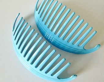 Vintage Clinch It Hair Combs - Blue Cincher Banana Clip Ponytail Holder
