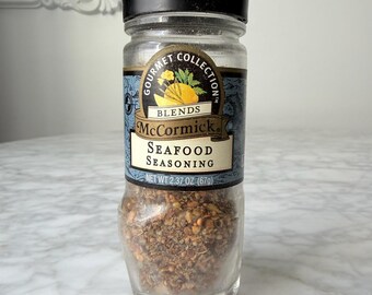 Vintage SEAFOOD SEASONING McCormick Spice Jar - McCormick Glass Spice Bottles