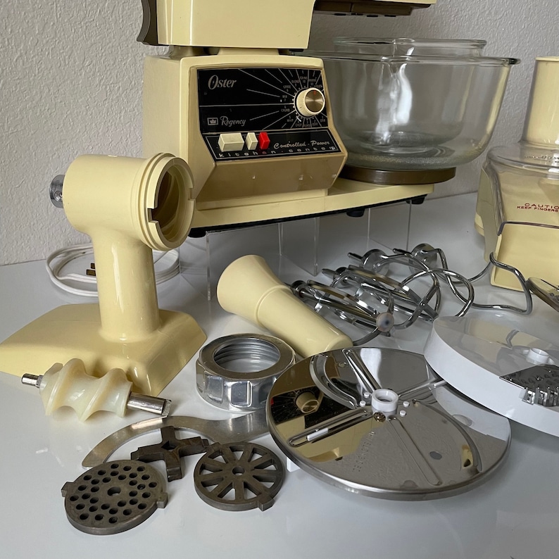 Oster Regency Kitchen Center Food Processor Almond Vintage Etsy