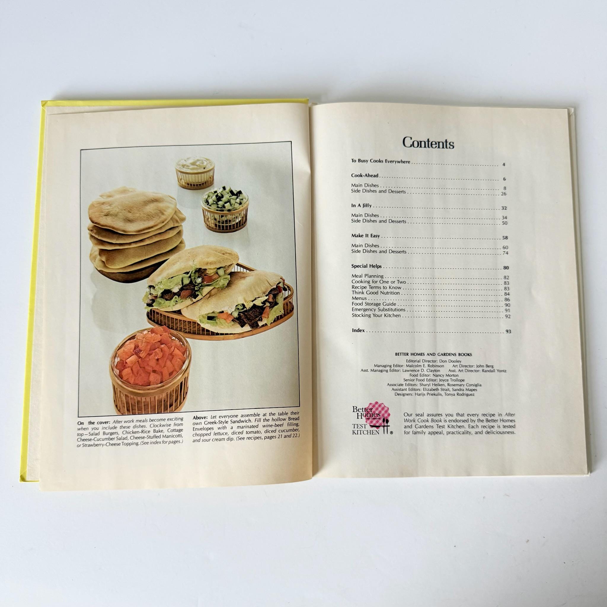 Work Cookbook 1974 Vintage Better Homes and Gardens After Work Cookbook, Time Saving ...