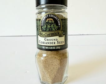 Vintage GROUND CORIANDER SEED McCormick Spice Jar - McCormick Glass Spice Bottles - 90's Gourmet Collection