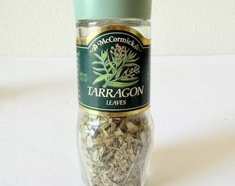 Vintage McCormick TARRAGON Spice Jar - Vintage McCormick Glass Spice Jars - Vintage Cooking Spices