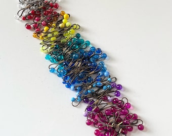 Sold Ind - Vintage Goody Ball Hair Tie Ponytail Holders, 80s Twin Bead Knockers, Hair Knockers Hair Tie, Beaded Elastic Ball Hair Tie