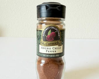 Vintage McCormick ANCHO CHILI PEPPER Spice Jar - Vintage McCormick Spice Jars - Vintage Cooking Spices