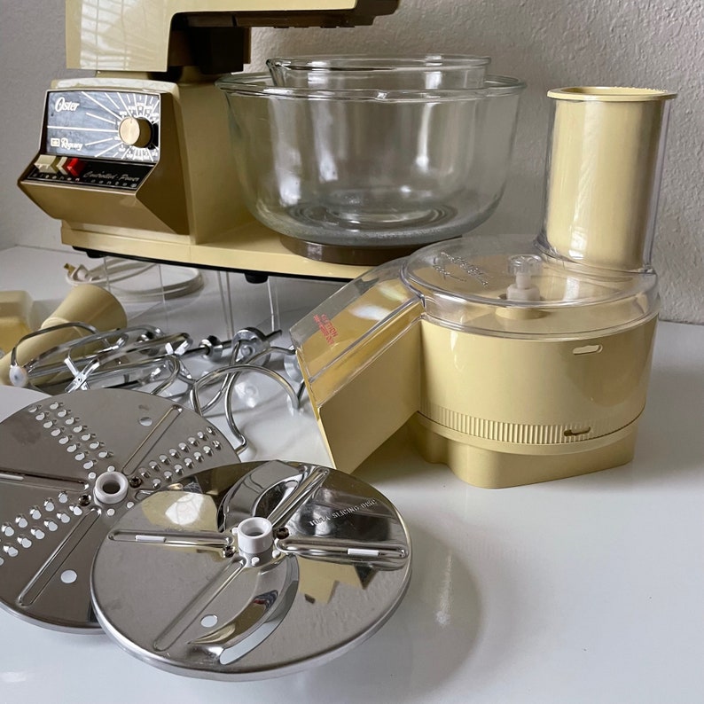 Oster Regency Kitchen Center Food Processor Almond Vintage Etsy