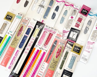 Vintage Sewing Zippers 7", 9", 12", 14", 16", 18", 20", 22" - Old Metal Zippers NEW in package