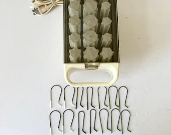 Vintage GE MiniSetter Hair Setter Hot Rollers - Complete Set Tested Works - Model F1-HCD-8