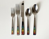 Rainbow Fiesta Stainless Steel Flatware Set YOUR CHOICE, CELEBRATION, Cambridge Silversmiths, Fiestaware cutlery, Fiesta Ware Silverware
