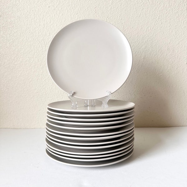 Sold Ind - IKEA Gray Plates 12011, Dinera Gray Round DINNER PLATE, Ceramic Dinnerware Stoneware Dishware, Matte Plates Vintage Dish Set
