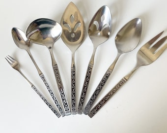 Couverts style Mid-Century - Oneida SPANISH COURT, couverts en acier inoxydable - Vendus à l'unité