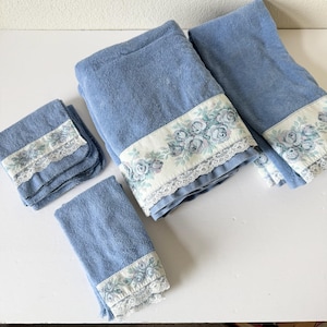 Dekorativa badrumshanddukar i vintagestil - 9-pack - eleganta badhanddukar från 80-talet