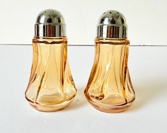 Vintage Amber Salt and Pepper Shakers – Fostoria Jamestown