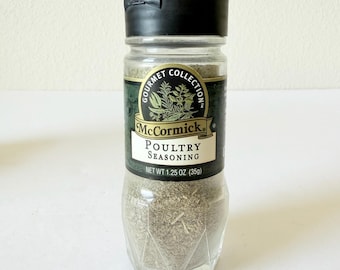 Vintage McCormick POULTRY SEASONING Spice Jar - Vintage McCormick Glass Spice Jars - Vintage Cooking Spices