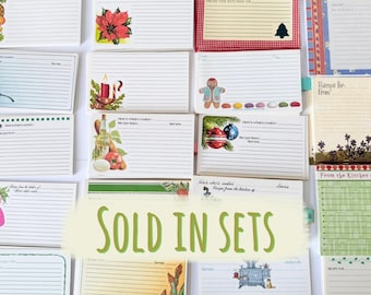 Vintage Recipe Cards 3 x 5 or 4 x 6 Set - Sold as Sets - Old Fashioned Blank Recipe Cards