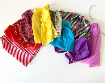 Vintage Barbie Clothing +  Accessories PICK YOUR OWN - 70s 80s Mattel - Skirts Dresses Capes Cover ups Red Pink Yellow Blue Rainbow