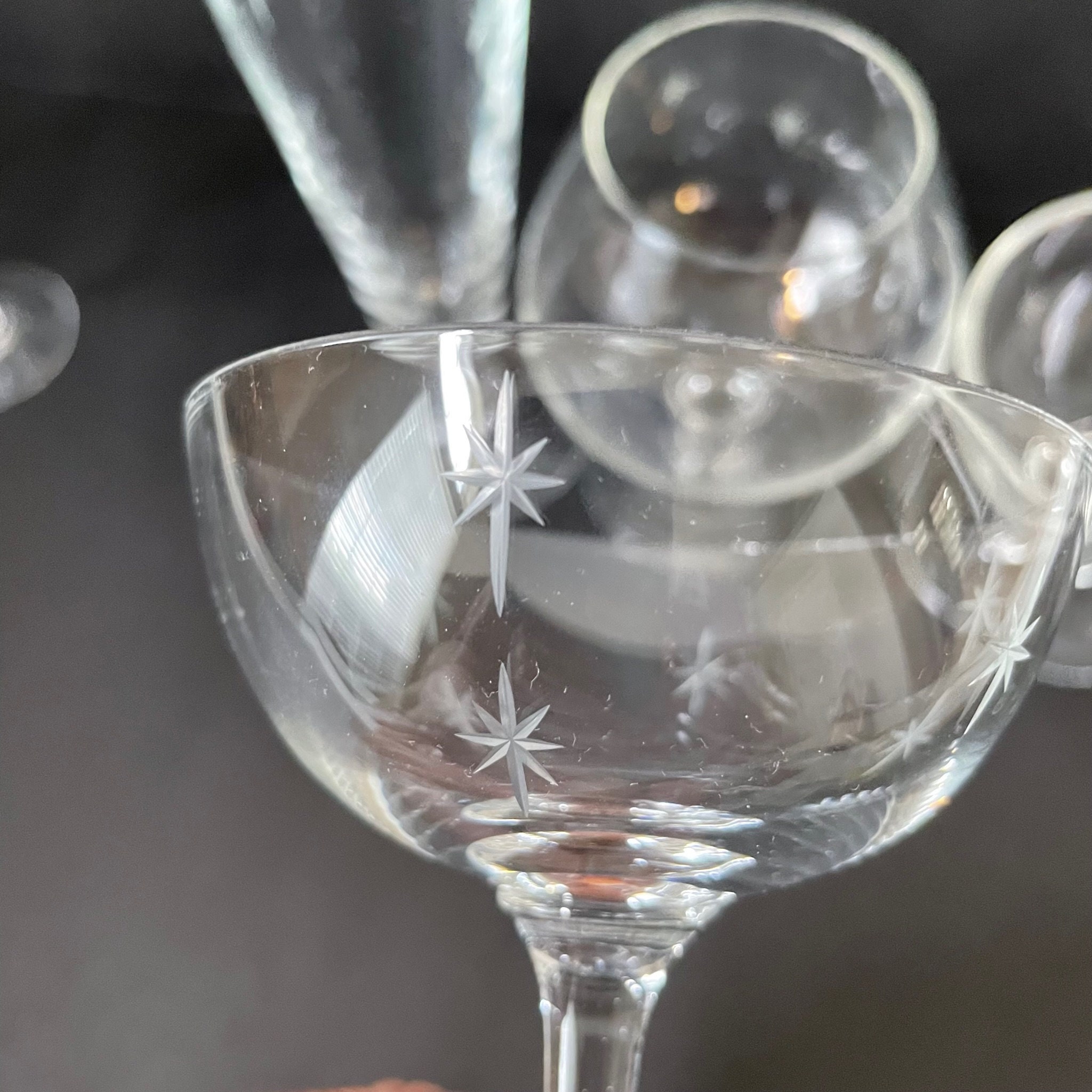 60s Atomic Starburst Drinkware Glasses, Mid Century Modern