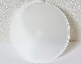 Vintage Tupperware Clear Round Lid #229 8 inch - Sheer Round Replacement Tupperware Lids with Hanging Tab