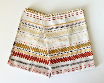 2 - Vintage Wamsutta Stitching Stripe Standard Size Pillowcases, 70s Earthtone Linens, Mid Century Modern Bedding, Polyester Cotton