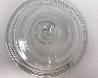 Vintage Pyrex G-5-C G5C 7 1/2 Inch Round Clear Glass Lid - Fits F5B F-5-B Round Dish - Corningware Corning Ware Clear Round Replacement lid