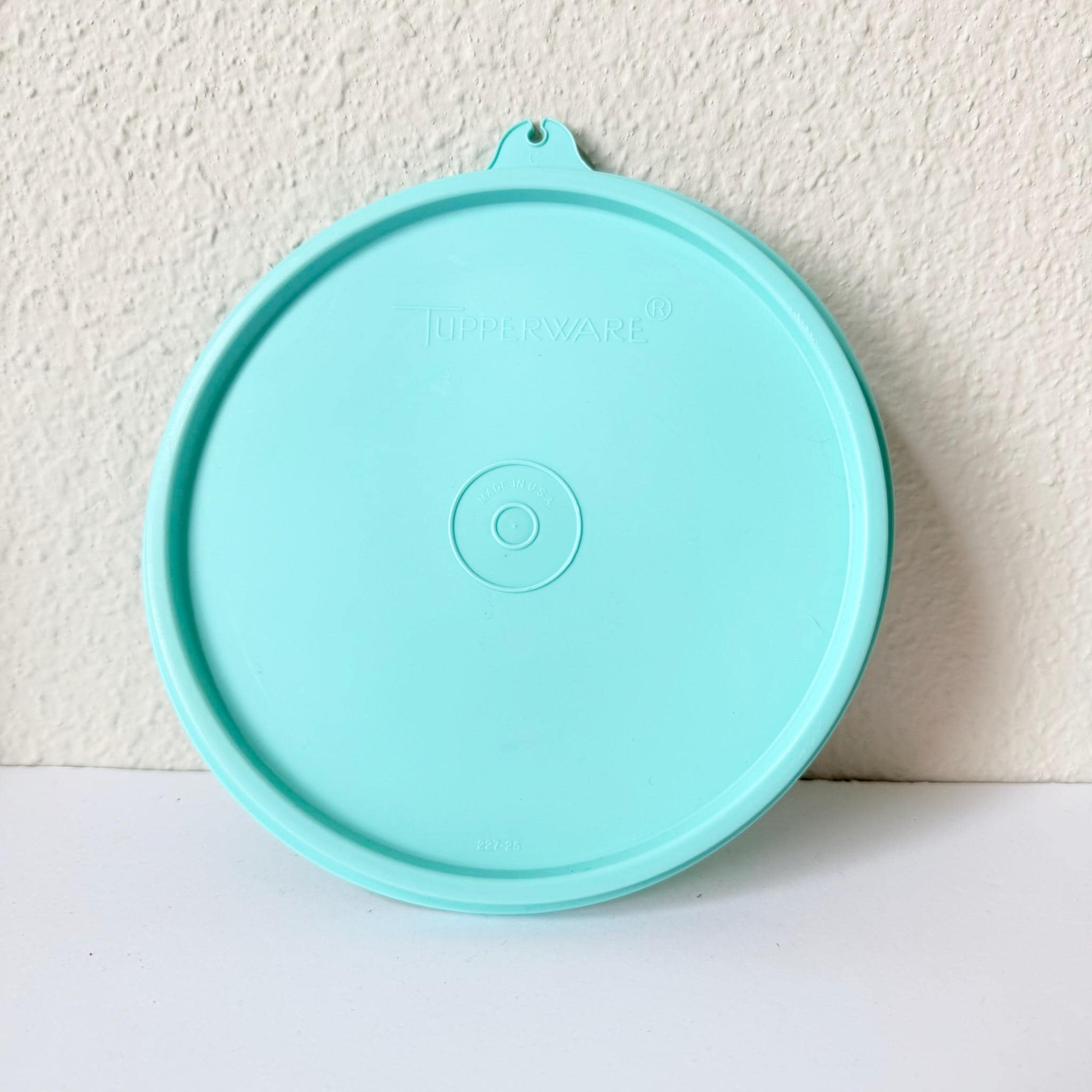 Vintage Tupperware Turquoise Blue Round Lid #227 - 5 7/8 inch - Round Replacement Tupperware Lids