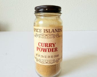 Vintage Spice Island CURRY POWDER Spice Jar - Vintage Spice Island Spice Jars - Vintage Cooking Spices