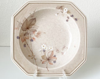 Vintage Dishes - Mikasa Impulse SOUP BOWL - 80s Mikasa Brown Floral Dinnerware