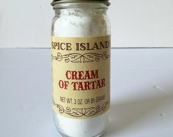 Vintage Spice Island CREAM OF TARTAR Spice Jar - Empty Spice Island Jars