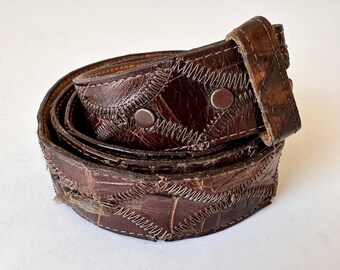 Vintage Justin Boots Crocodile Leather Cowboy Belt - Size 42L - Made in USA