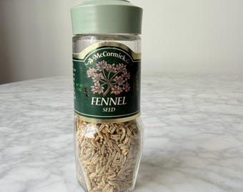 Vintage FENNEL SEED McCormick Spice Jar - McCormick Glass Spice Bottles