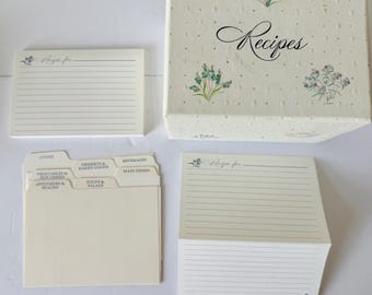Vintage 1984 Hallmark Recipe Box – Floral Print, 3x5 Cards, Index Tabs