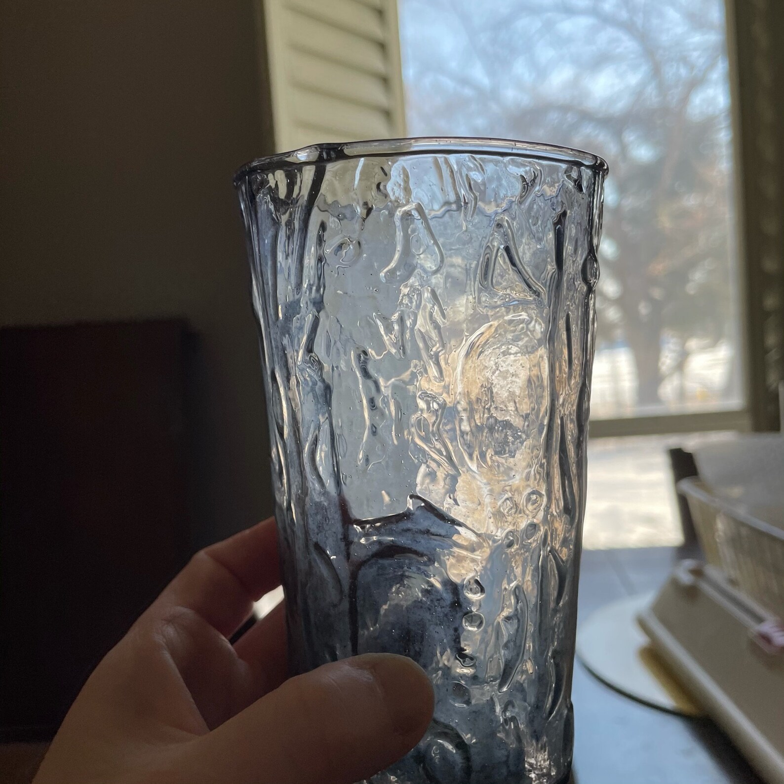 Vintage Decatur Glass Old Decatur Thumbprint Gray Glassware Etsy