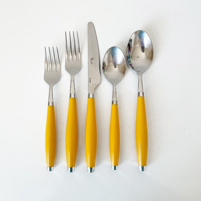 Marigold 5 Pc Place Setting Fiesta Stainless Steel Flatware Etsy