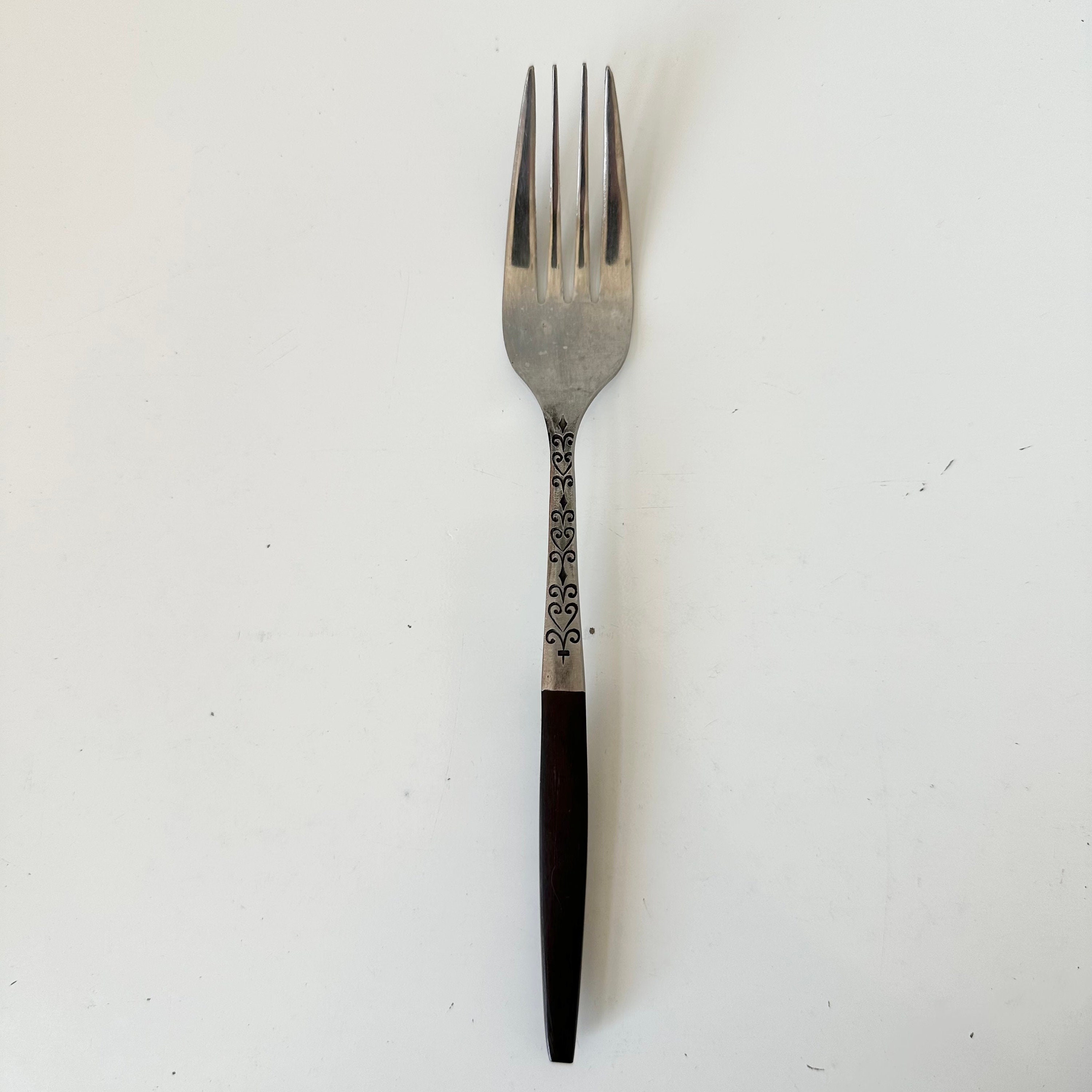 Sold Ind - Vintage Interpur INR2 Stainless Steel Flatware - Brown