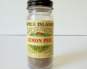 Vintage Spice Island LEMON PEEL Spice Jars - Vintage Spice Island Spice Jars
