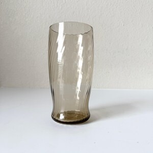 Set of 4 Vintage Brown Tumblers 16oz - Mid Century Brown Glassware Swirl Pattern image 8