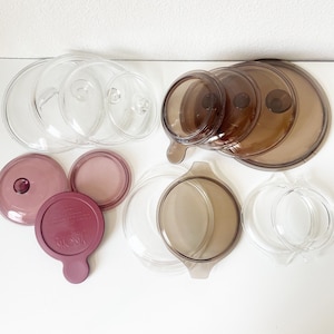Your Pick - Vintage Pyrex Replacement lid, Corning Visions Brown or Cranberry Pyrex Glass Lid, Lid Fits Vision Casserole Dishes Pots & Pans