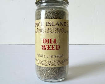 Vintage Spice Island DILL WEED Spice Jar - Empty Spice Island Jars