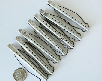 Vintage Goody Tip Top Perforated Aluminum Curlers Perm Rollers - 3.75" Hollywood Spring Grip Curlers