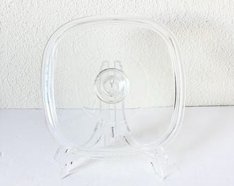 Vintage Pyrex A-9-C Clear Glass Lid - Replacement Lid for A-2-B and A-3-B Square Casseroles