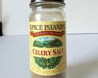 Vintage CELERY SALT Spice Island Glass Jar - Empty Spice Island Jars