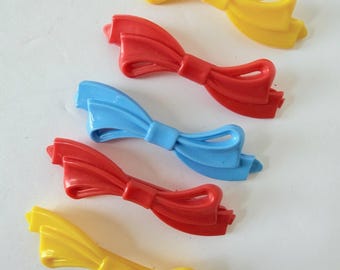 1980s Vintage Goody Hair Bow Clips - Set of 5 - Goody Barettes - 2.5 inches
