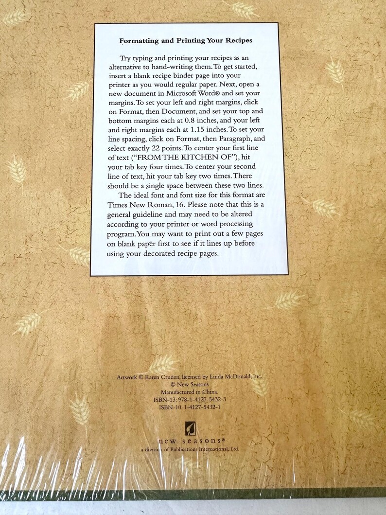 NEW Vintage Recipe Binder With Cards - 9.5 X 8.25 - Sunflowers - Blank ...