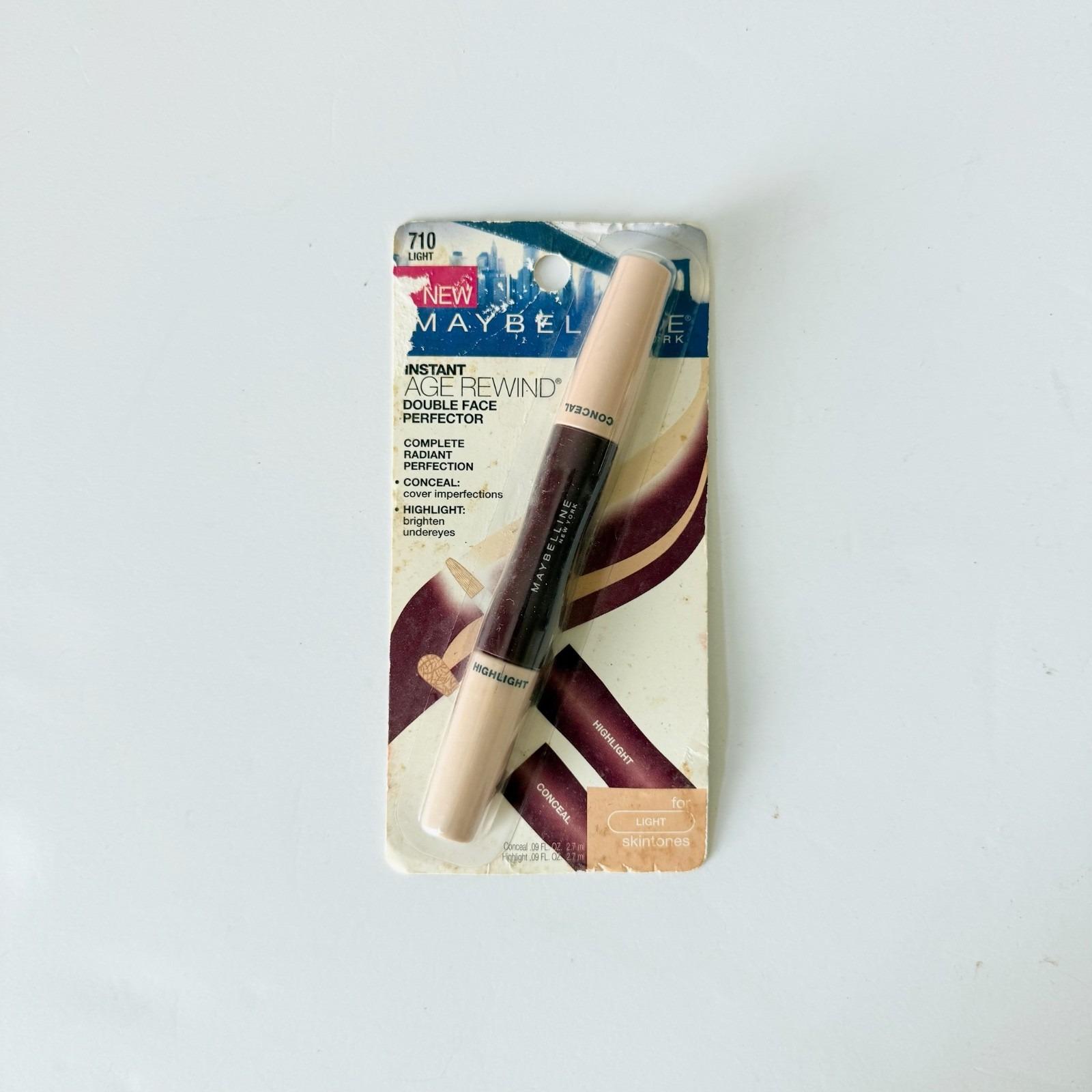 NEW Maybelline Instant Age Rewind Double Face Perfector - Light Skintones - 710 Concealer & Brightener - Vintage Makeup