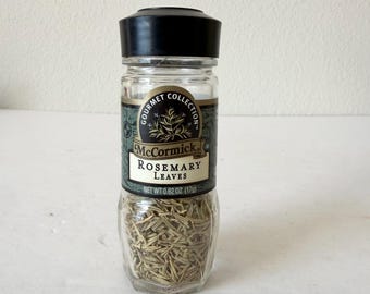 Vintage Rosemary Leaves McCormick Spice Jar – Vintage Glass Spice Bottle - Kitchen Display